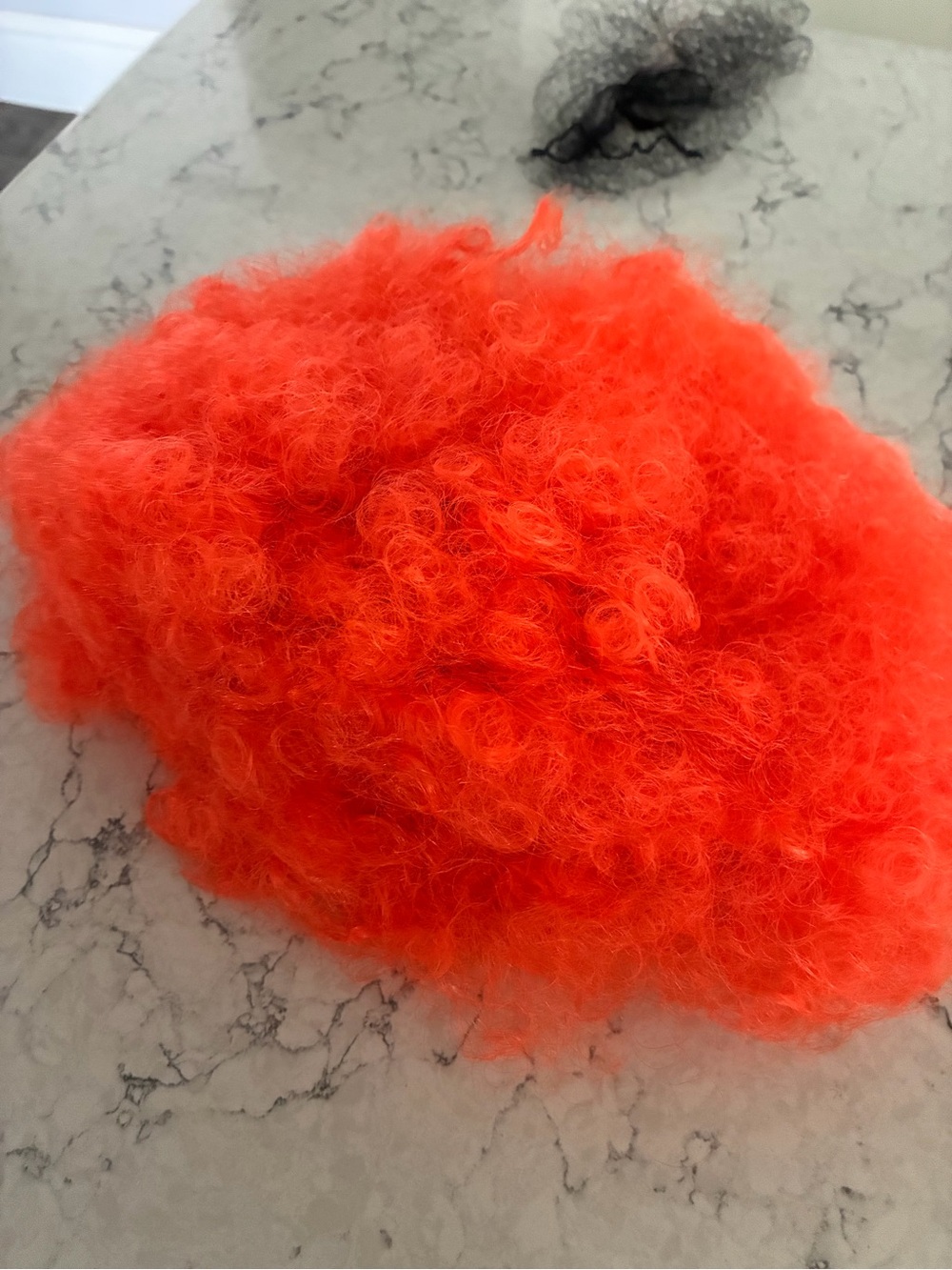 Vibrant Orange Hair Puff for Women - Fluffy Styling Accessory